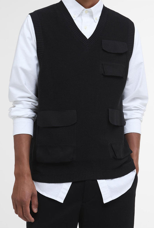 Multi-Pocket Sweater Vest