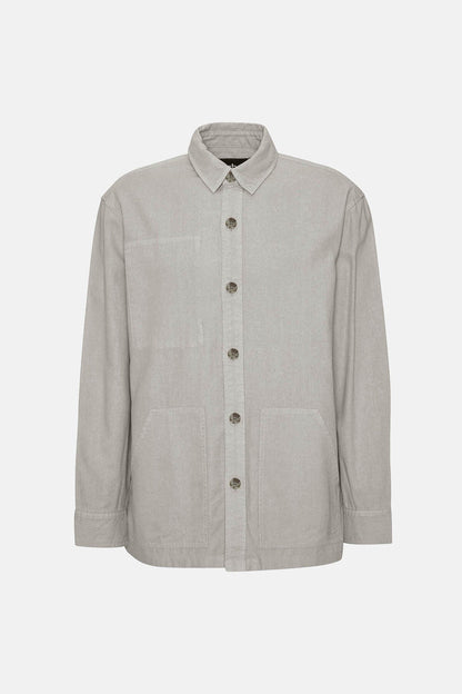 Natural Linen-Blend Overshirt