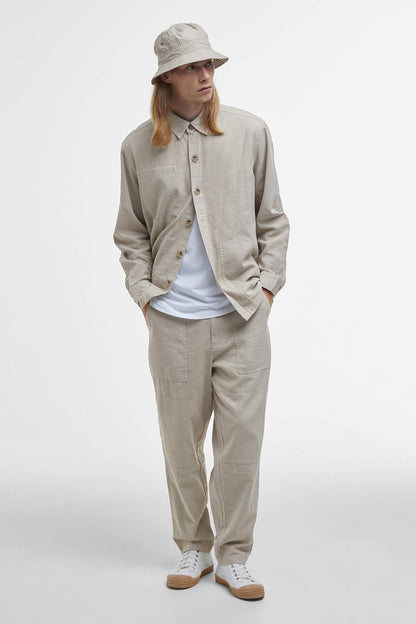 Natural Linen-Blend Overshirt
