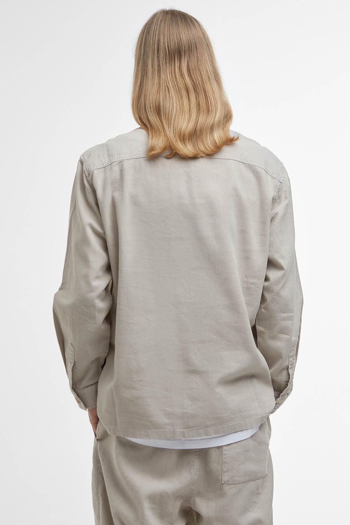 Natural Linen-Blend Overshirt